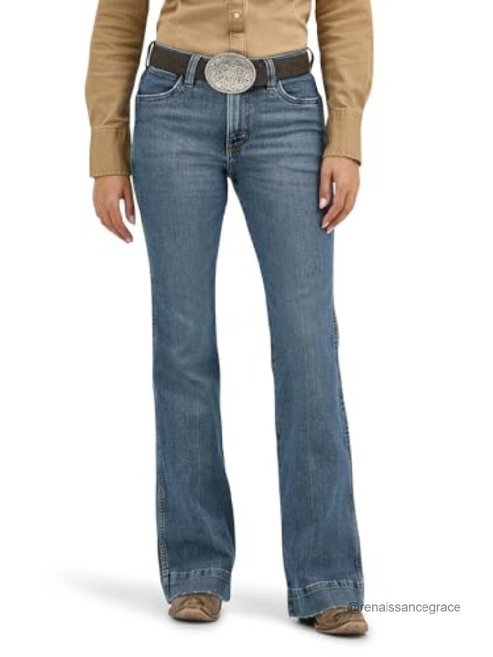 High Rise Wide Leg Trouser Jeans Cotton Blend Slim Fit Jeans